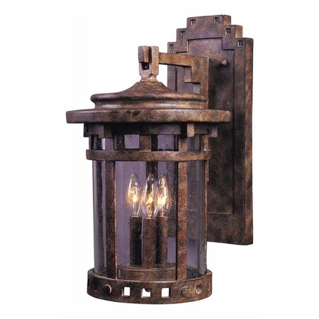 Maxim Three Light Sienna Seedy Glass Wall Lantern 40034CDSE
